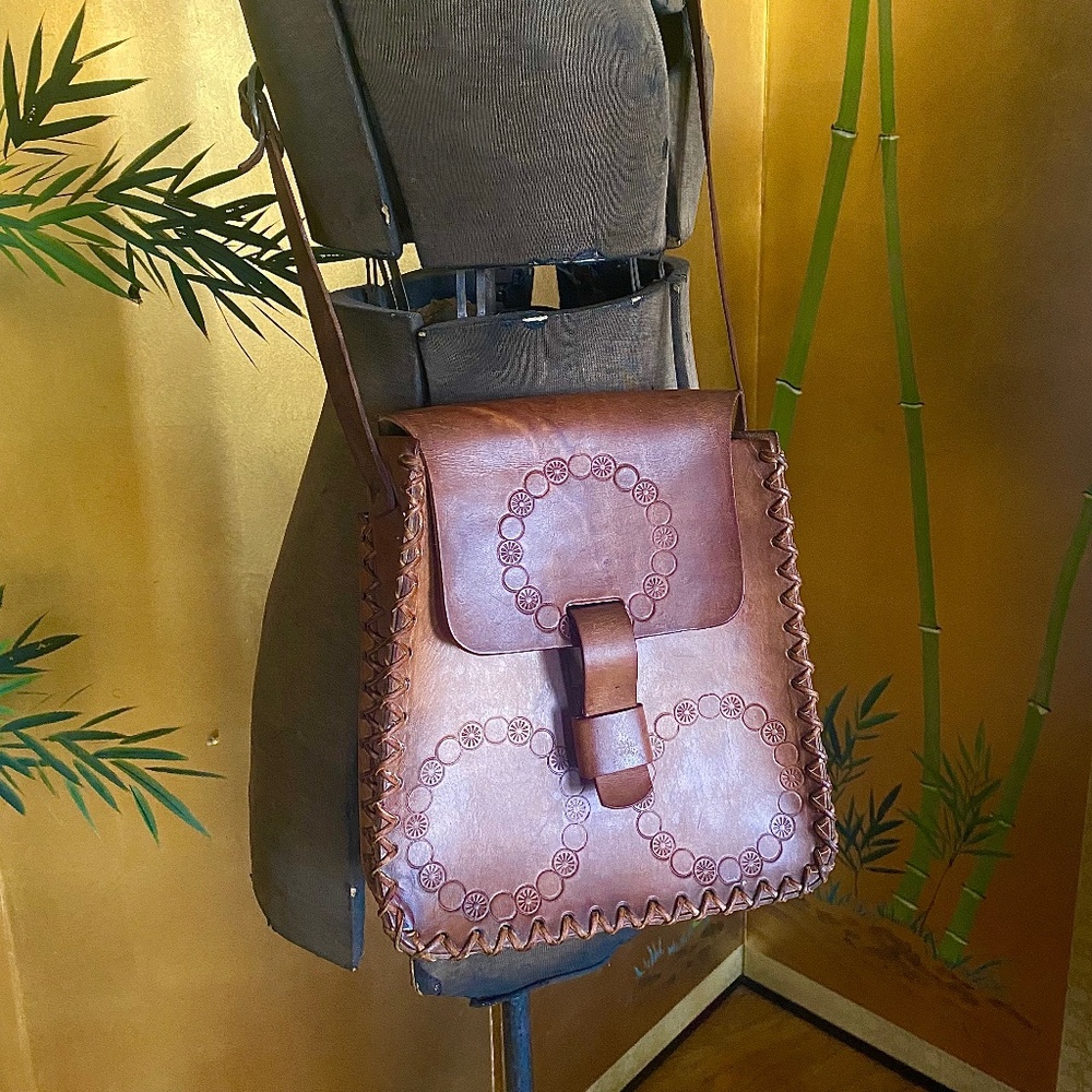 Hippie Boho Unisex Leather Handbag